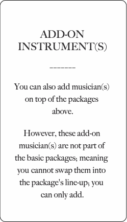 ADD-ON
INSTRUMENT(S)

–––––––

You can also add m