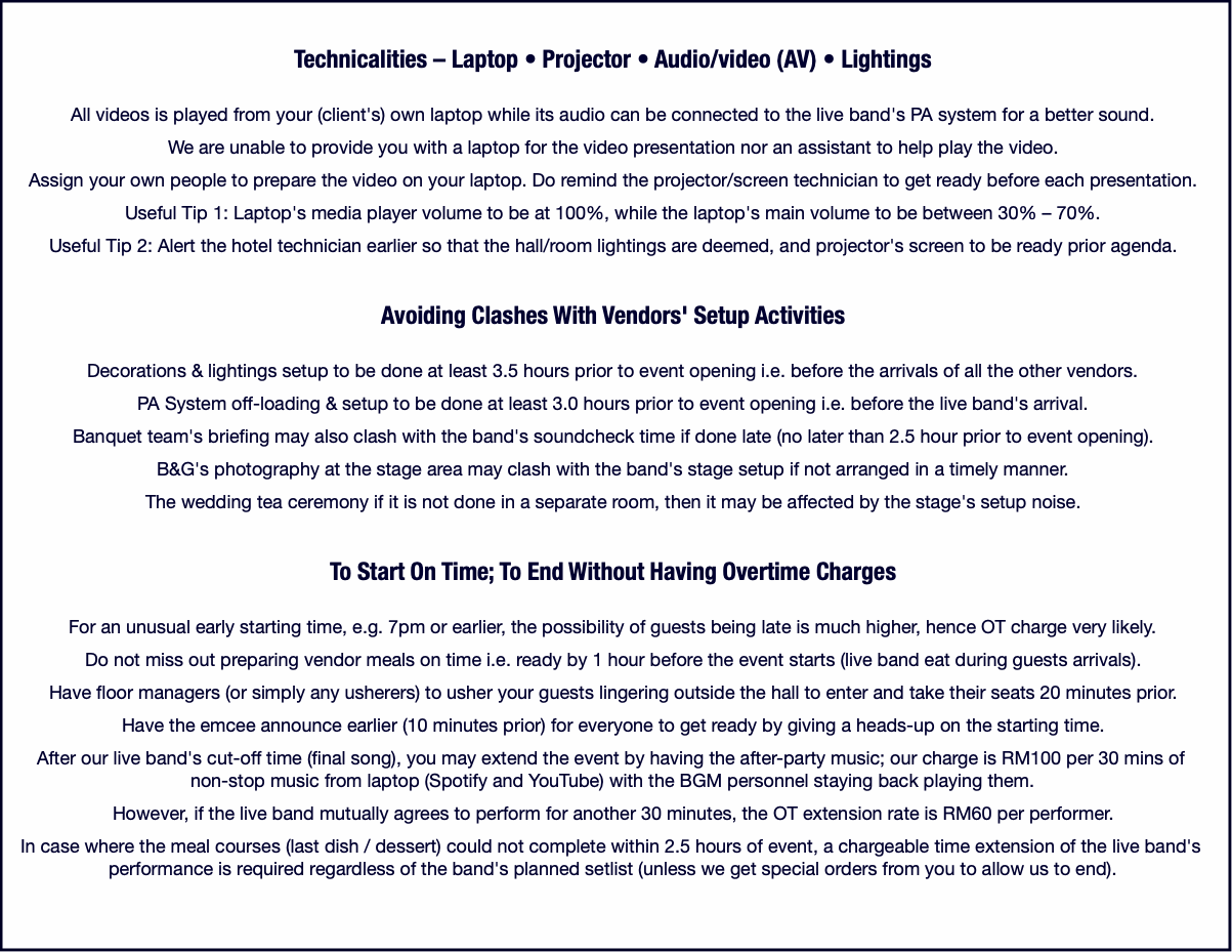 Technicalities – Laptop • Projector • Audio/video