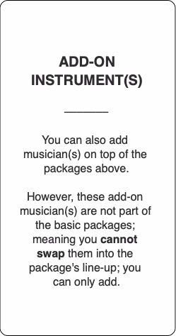 ADD-ON
INSTRUMENT(S)

–––––––

You can also add m